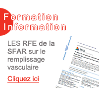LES RFE de la SFAR sur le remplissage vasculaire